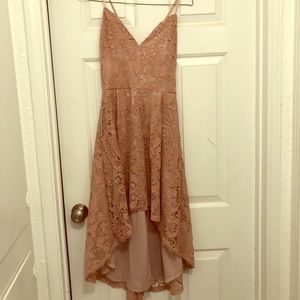 Pale pink high low dress